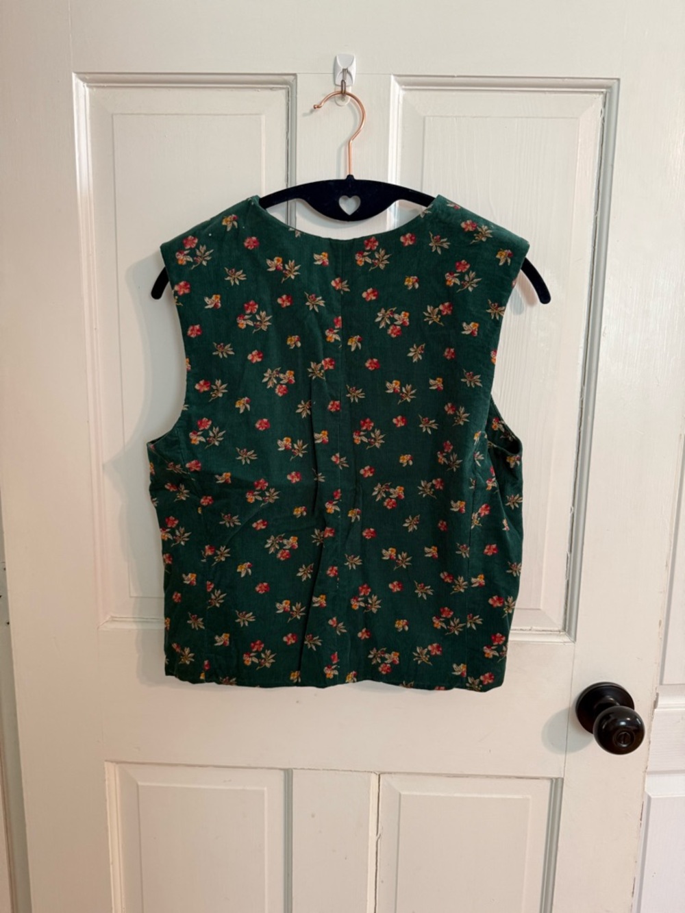 Vntg. 90s Karen Scott Green Floral Button Front Vest Cotton Size S - Picture 6 of 7